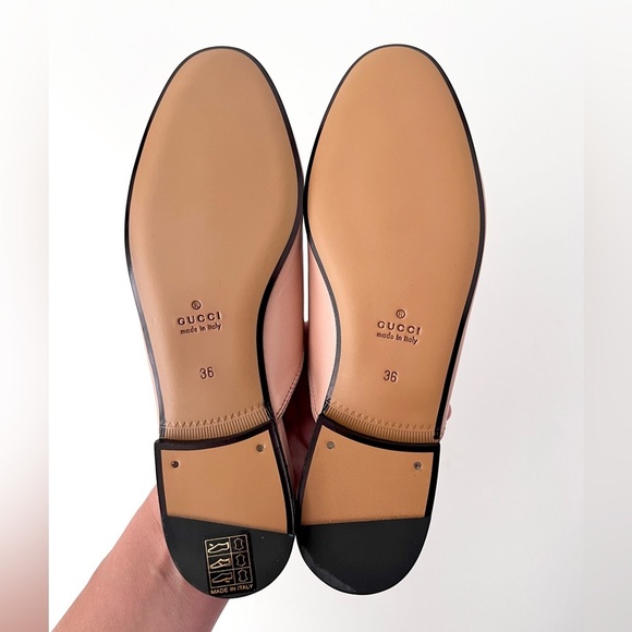 GUCCI | Light Pink Leather Princetown Horsebit Mules Slip On Loafers Flats 36 - Picture 10 of 11